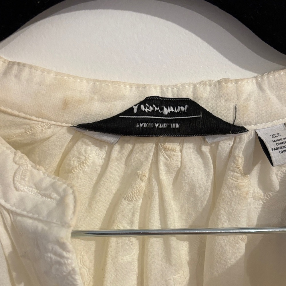 VOLUMINOUS FLORAL-APPLIQUÉ BLOUSE - Picture 6 of 7